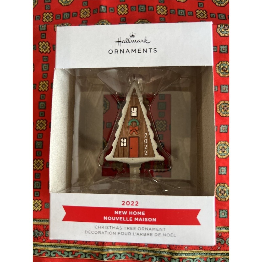 Hallmark 2022 New Home Christmas Ornament A-Frame House Tree Shape Holiday Gift